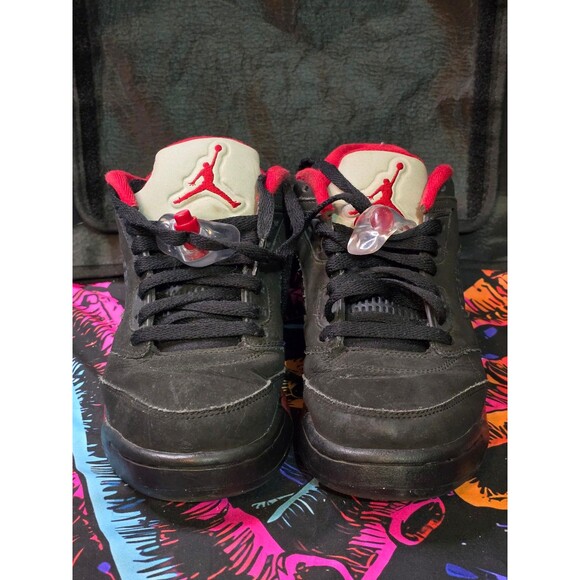 Nike Air Jordan 5 V Retro Low Alternate 90 Black Red 314338-001 Shoes  Sz 6.5Y - Picture 2 of 7